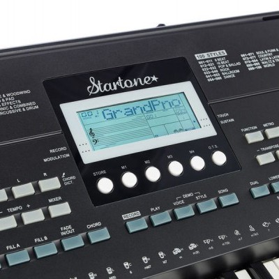 Teclado musical Startone com ecrã digital e botões de controle