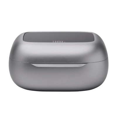 Estojo compacto para auscultadores sem fios cinzento metálico