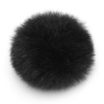 Pom-pom preto felpudo redondo