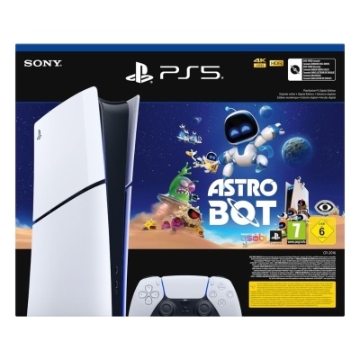 Caixa da consola SONY PlayStation 5 com ilustração do jogo ASTRO BOT