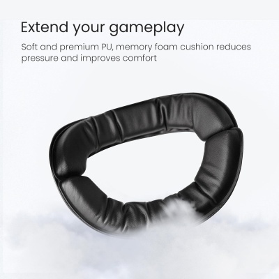 almofada preta de auscultadores em PU com espuma de memória