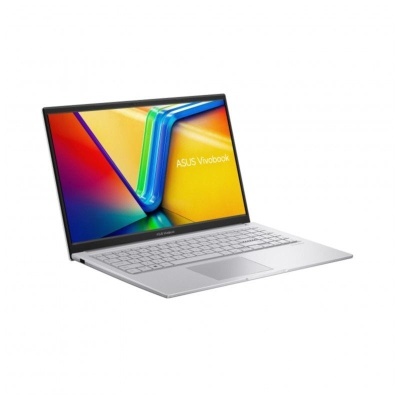 Computador portátil ASUS Vivobook prateado com ecrã colorido
