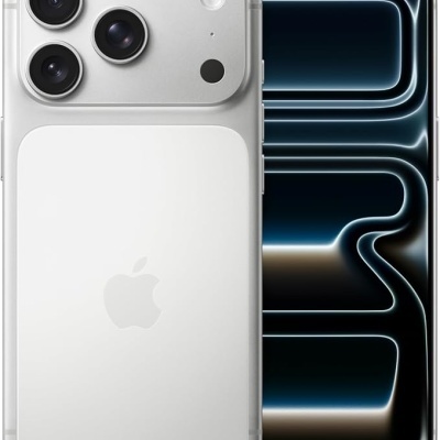 Smartphone Apple iPhone branco com três câmeras e ecrã preto