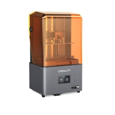 Impressora 3D Creality com tampa laranja ativa e base cinza