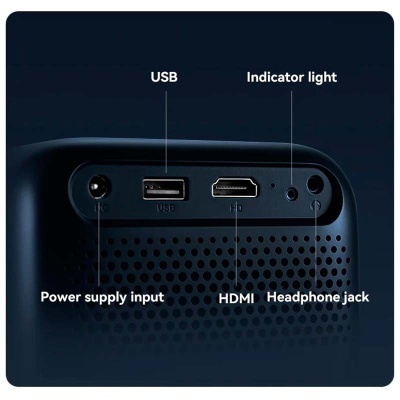 Parte traseira de dispositivo eletrónico preto com várias entradas e secção perfurada