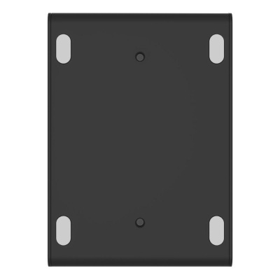 Suporte preto retangular com pontos e áreas cinzentas nos cantos