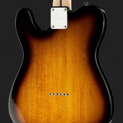 Corpo traseiro de guitarra elétrica sunburst amarelo e preto com braço de madeira clara