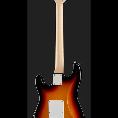Guitarra elétrica com corpo sunburst vista traseira