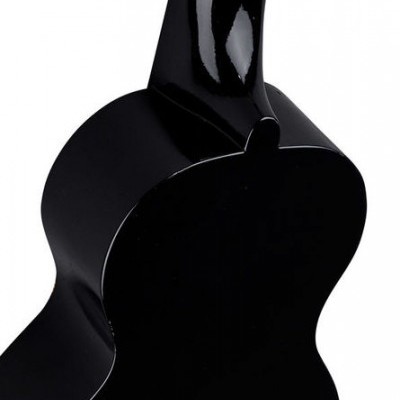 Parte traseira de guitarra acústica ou ukulele preta