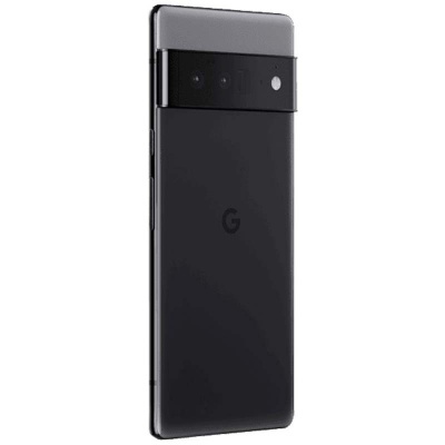 Smartphone Google preto visto de trás com módulo de câmara retangular