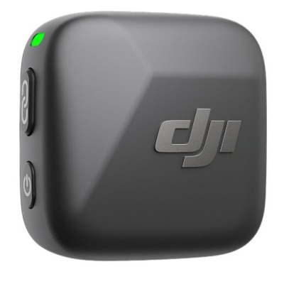 Dispositivo preto compacto com logótipo dji e botões laterais