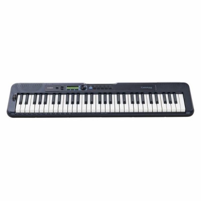 Teclado musical digital preto CASIO CTK-493 com 61 teclas e painel de controlo