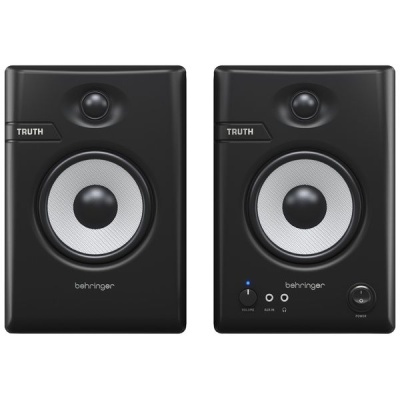 Par de colunas de áudio Behringer Truth pretas com cones brancos