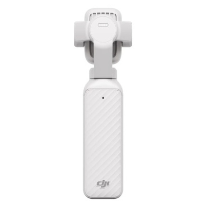 Gimbal estabilizador DJI branco com textura diagonal no punho