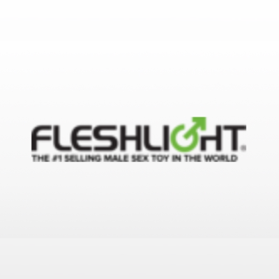 Logótipo FLESHLIGHT com símbolo masculino verde