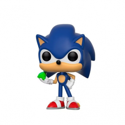 Figura colecionável Sonic azul com sapatos vermelhos e anel verde