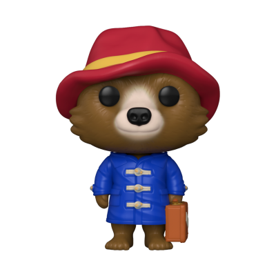 Figura colecionável de urso Paddington com chapéu vermelho e casaco azul