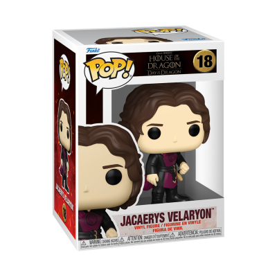 Boneco Funko Pop! Jacaerys Velaryon da série House of the Dragon na caixa.