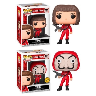 Bonecos Funko Pop! da personagem Tokio de La Casa de Papel com embalagem