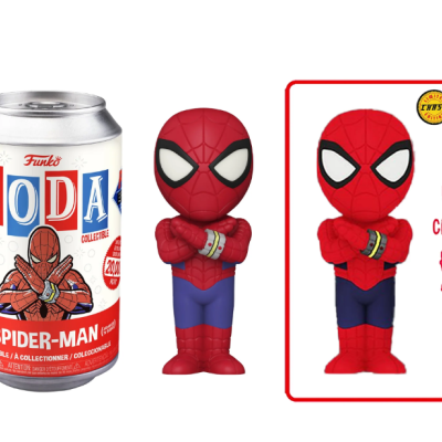 Figura Funko Soda Spider-Man e lata colecionável com design do Homem-Aranha