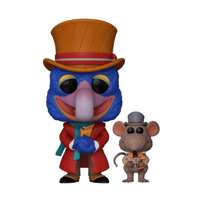 Figura de vinil de pássaro azul e rato cinzento com roupas coloridas