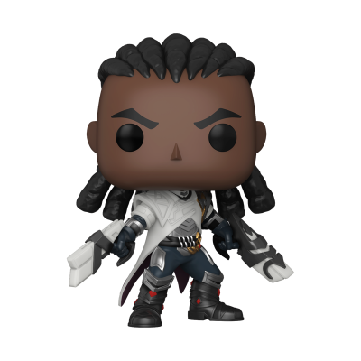 Figura Funko Pop de Vinil de personagem masculino com cabelo trançado e traje futurista