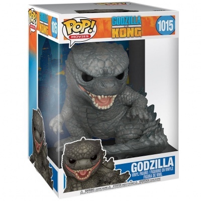 Figura Funko Pop! vinyl Godzilla cinzenta numa caixa transparente com decoração da marca e número 1015
