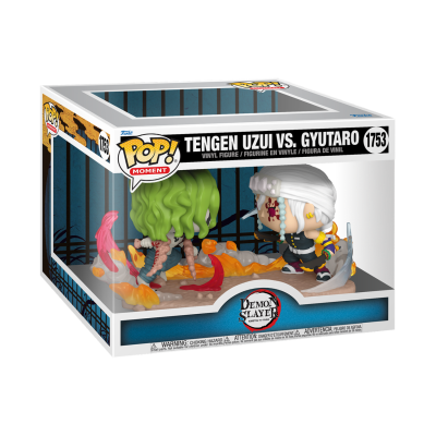 Funko Pop Tengen Uzui vs Gyutaro Demon Slayer em caixa