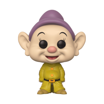 Boneco Funko Pop de personagem com chapéu roxo e roupa amarela