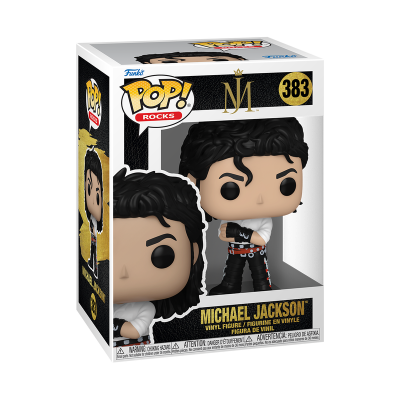 Boneco Funko Pop! Michael Jackson 383 preto e branco numa caixa