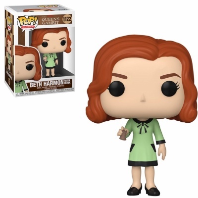 Figura Funko Pop! Beth Harmon Queen's Gambit vestido verde e cabelo ruivo
