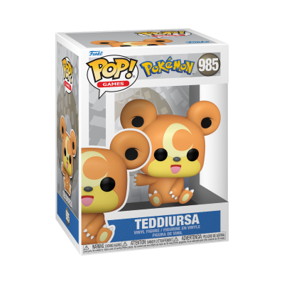 Figurinha Funko Pop! Pokémon Teddiursa em caixa