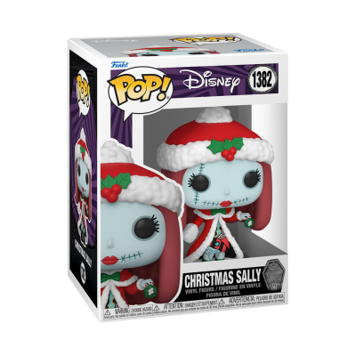 Figura vinil Christmas Sally Disney POP! 1382 com gorro e casaco de Natal em caixa