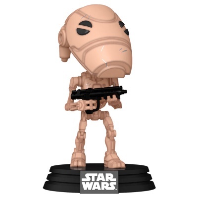 Figura Funko Pop Droide B1 Star Wars com base preta e logo STAR WARS