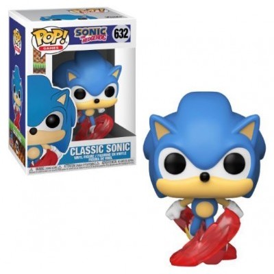 Figura colecionável Classic Sonic Pop! Games em vinil com embalagem