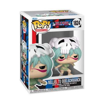 Figura Funko Pop Nelliel Tu Odelschwanck com máscara de crânio e cabelo azul na caixa