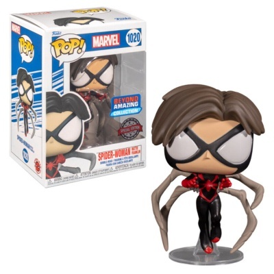 Figura Funko Pop! Marvel Spider-Woman com quatro braços adicionais em embalagem branca e azul