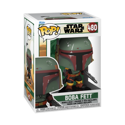 Figura POP! Star Wars Boba Fett de vinil na embalagem