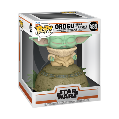 Figura Funko Pop! Grogu usando a força da Star Wars na caixa