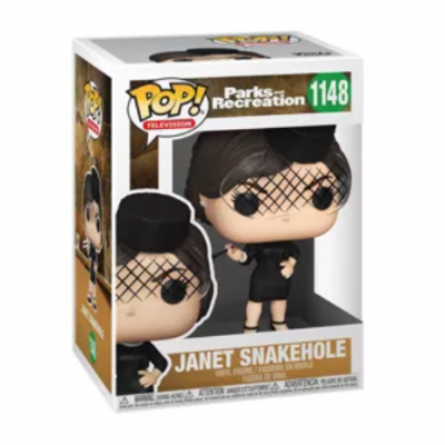 Funko Pop! Janet Snakehole da série Parks and Recreation na caixa