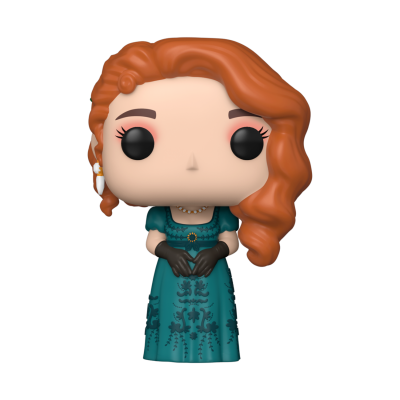 Figura colecionável Funko Pop de mulher com vestido azul e cabelo laranja