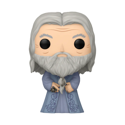 Funko Pop personagem com cabelo e barba grisalha e túnica azul