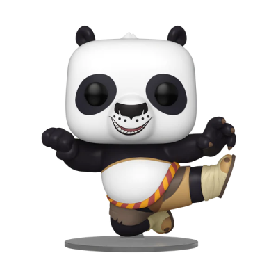 Figura de vinil panda preto e branco em pose de arte marcial