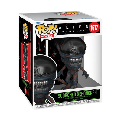 Figura em vinil Funko Pop! Scorched Xenomorph de Alien: Romulus na caixa