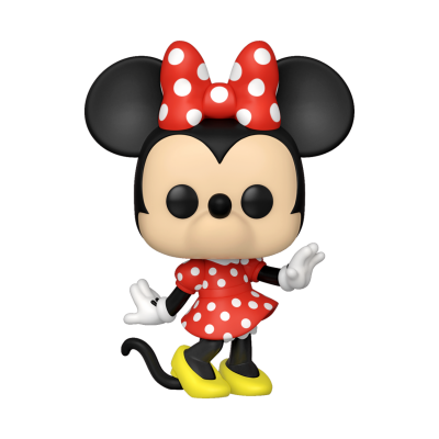 Figura de vinil da Minnie Mouse com vestido e laço vermelhos com bolinhas brancas