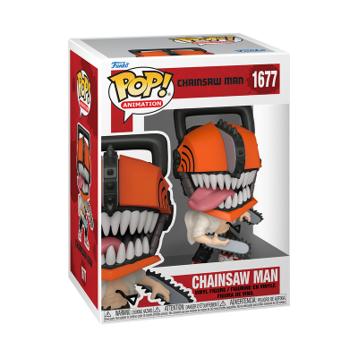 Boneco Funko POP! Chainsaw Man nº1677 com capacete laranja e lâminas