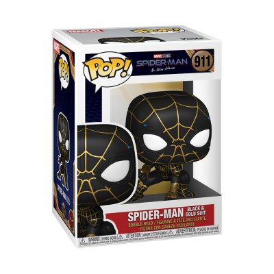 Figura Funko Pop! Spider-Man Black & Gold Suit na caixa