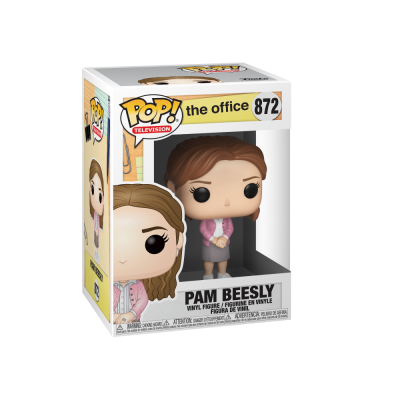 Figura de vinil Funko Pop! da personagem Pam Beesly da série The Office na caixa