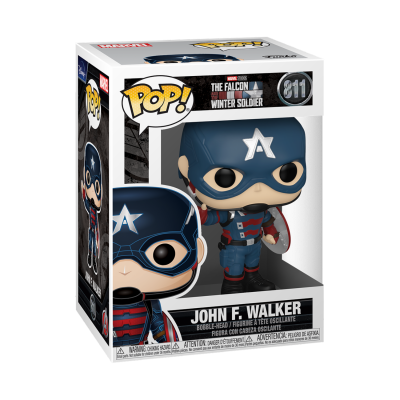 Figura Funko Pop! John F. Walker da série The Falcon and the Winter Soldier na embalagem