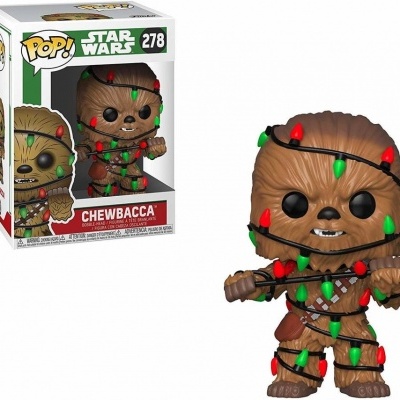 Figura Funko Pop! Chewbacca com luzes de Natal e caixa correspondente